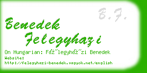 benedek felegyhazi business card